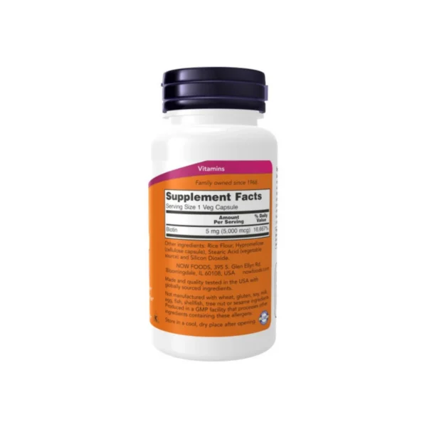 Biotin 5000 mcg 60 cápsulas vegetales