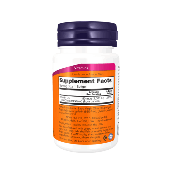 Vitamina D-3 2,000 IU 30 cápsulas blandas