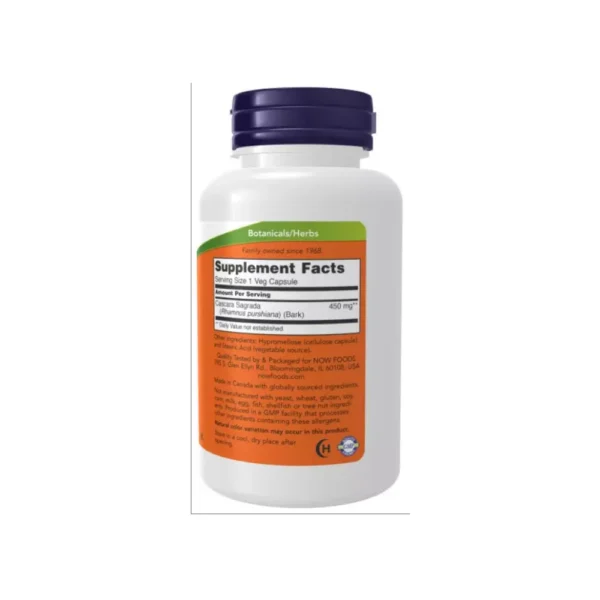 Cascara Sagrada 450mg 100 cápsulas vegetales