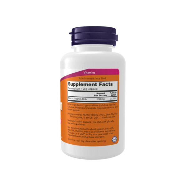 Niacina 500mg 100 cápsulas vegetales